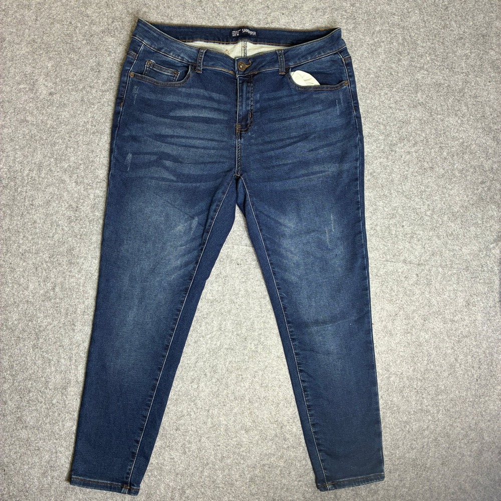 Sandpiper Womens Size 18 36x27 Jeans Blue Medium Wash Distressed